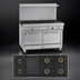 Thumbnail image #3 for Southbend Ultimate 48-Inch Gas Restaurant Range with 7 Open Burners, Convection Oven, Cabinet Base, and Hi-Shelf