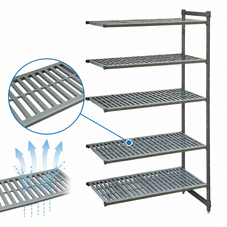Product image #3 for Cambro Camshelving Basics Plus 5-Shelf Vented Add-On Polymer Shelving Unit, 30 x 24 x 84 Inches, Brushed Graphite