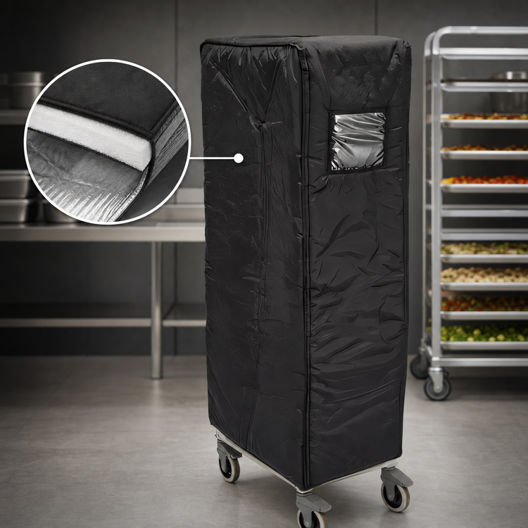 Product image #3 for Cambro GoBag® Full-Size Insulated Rack Cover for GN Trolley 2/1, Black Nylon