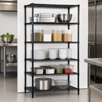 Thumbnail image #3 for Quantum WR54-2148BK-5 5-Shelf Wire Shelving Starter Kit, 48 x 21 x 54 Inches, Black Epoxy Finish