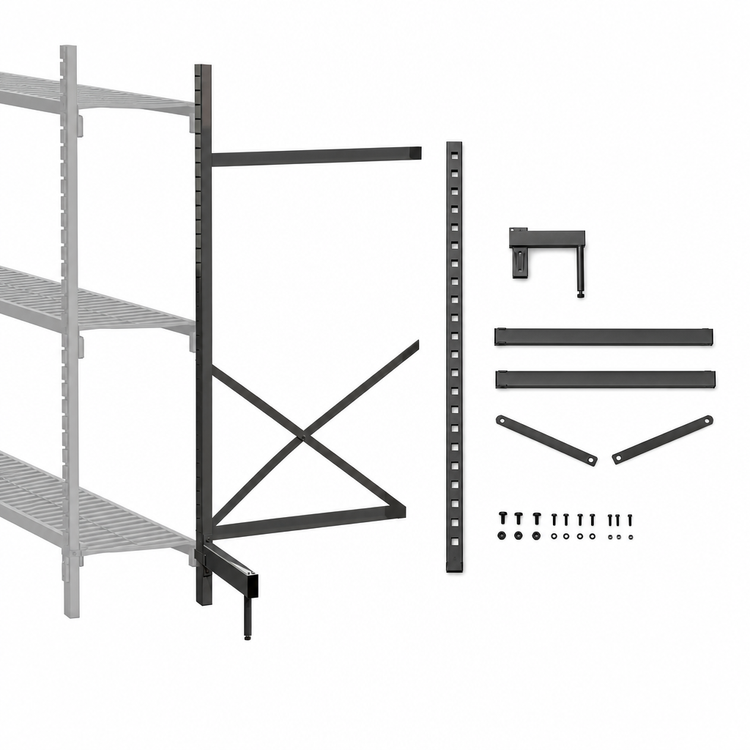 Product image #3 for Metro SmartLever 76-3/8-Inch High Add-On Cantilevered Shelving Kit for 42W x 21D Shelves