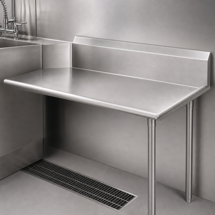 Product image #3 for John Boos E-Series Clean Straight Dishtable, 60 x 30 Inch, Left-To-Right Operation