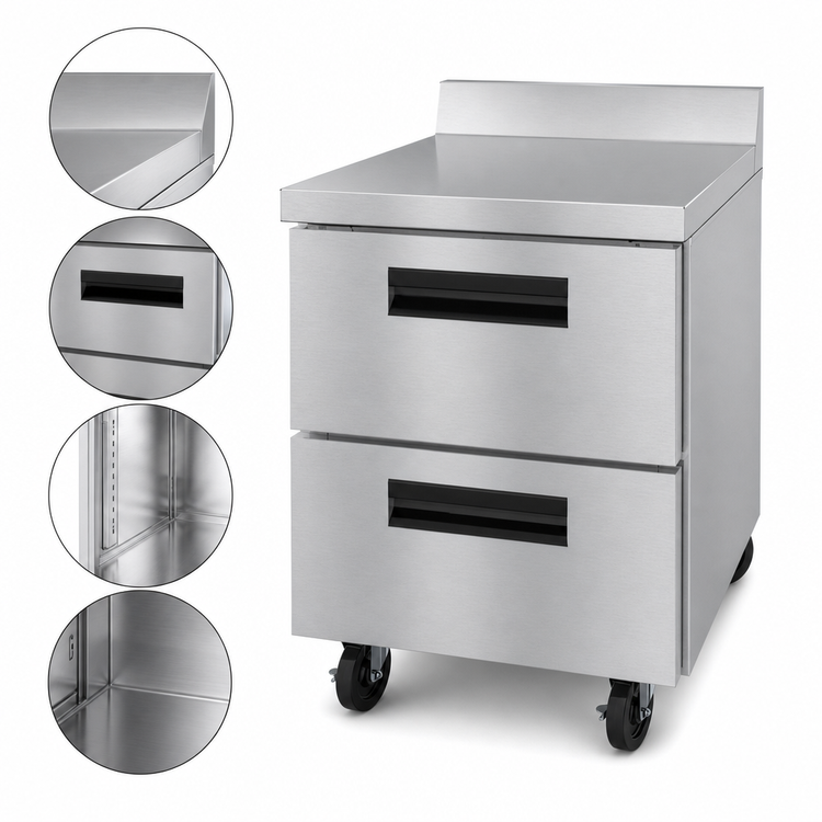 Product image #3 for Hoshizaki Steelheart WF27B-D2 27-Inch 1-Section Worktop Freezer with 2 Drawers