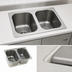 Thumbnail image #3 for Eagle Group Self-Rimming Two-Compartment Drop-In Sink with No Deck, 22 x 22 x 13.5 Inch Bowls