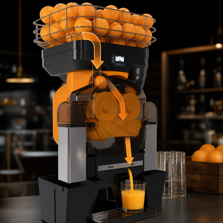 Product image #3 for Zumoval Trento FastTop Commercial Countertop Citrus Juicer with Automatic Feed and Self-Cleaning System