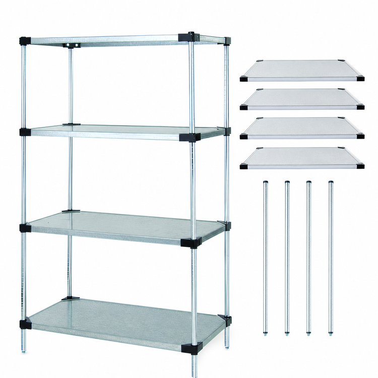 Product image #3 for Quantum Solid Shelving Starter Kit with 4 Solid Shelves, 48" Wide x 86" High