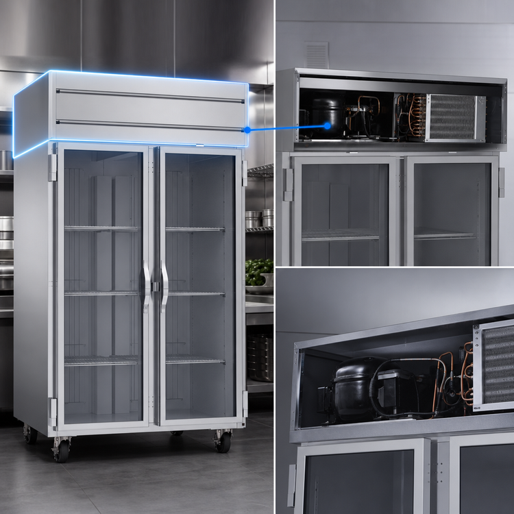 Product image #3 for Beverage-Air Horizon Series Two-Section Top-Mount Reach-In Freezer with Glass Double Doors