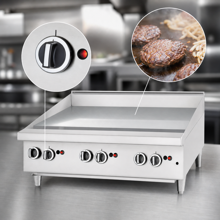 Product image #3 for Garland U.S. Range Heavy-Duty 60-Inch Countertop Gas Griddle, Thermostatic, 1-Inch Smooth Steel Plate