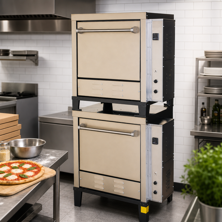 Product image #4 for Peerless Double-Stack Electric Pizza Deck Oven with 24 x 19-Inch Ceramic Stone Decks, 220V