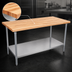 Thumbnail image #3 for John Boos 48 x 30-Inch Edge Grain Northern Hard Rock Maple Wood Top Work Table with Adjustable Undershelf