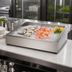 Thumbnail image #3 for Atlas Metal Marche Style Countertop Insulated Ice Pan, 24 x 48 Inches, 304 Stainless Steel