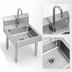 Thumbnail image #4 for Eagle Group 2200 Series Hand Wash Sink with Faucet and Drain, 10 x 14 x 5 Inch