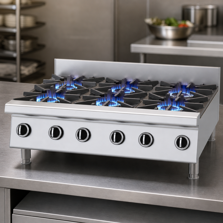 Product image #3 for Garland Starfire 36-Inch Countertop Gas Hot Plate with 6 Open Burners