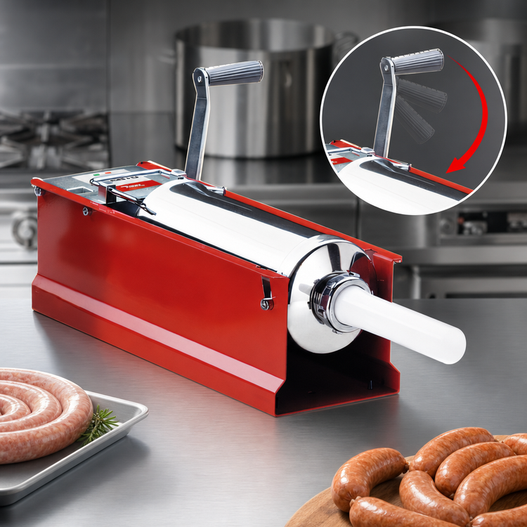 Product image #3 for Trento Red Manual 2-Speed Horizontal Direct Drive Sausage Stuffer, 18 lb. Capacity
