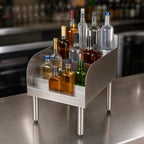 Thumbnail image #4 for BK Resources UB4-21-LD12 Freestanding 4-Step Stainless Steel Underbar Liquor Bottle Display, 12"W x 21-1/4"D