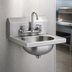 Thumbnail image #3 for Eagle Group Wall-Mount Stainless Steel Hand Sink with 8-Inch OC Gooseneck Faucet and Basket Drain