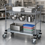 Thumbnail image #3 for Quantum WRC-2430-3CG 3-Shelf Utility Cart, 30 x 24 x 37.5 Inches, Chrome-Plated, 1200 lb. Capacity