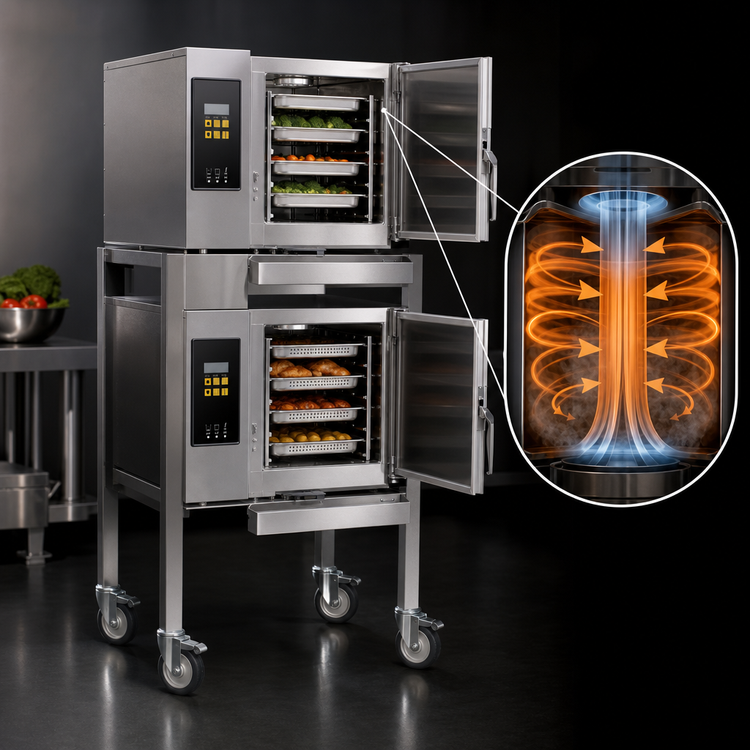 Product image #3 for AccuTemp Evolution Double-Stack Boilerless Convection Steamer, 2 Compartments, 6 Full-Size Pan Capacity, Dual Voltage 208/240V, 3-Phase