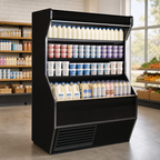 Thumbnail image #3 for Howard-McCray 32E Series R-D32E-10-B-LED 122-Inch Vertical Dairy Open Merchandiser, 3 Adjustable Lighted Shelves, Remote Refrigeration, Black