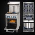 Thumbnail image #3 for Comstock-Castle F318 24-Inch Commercial Gas Range with 4 Open Burners, Space-Saver Oven, Backriser and High Shelf