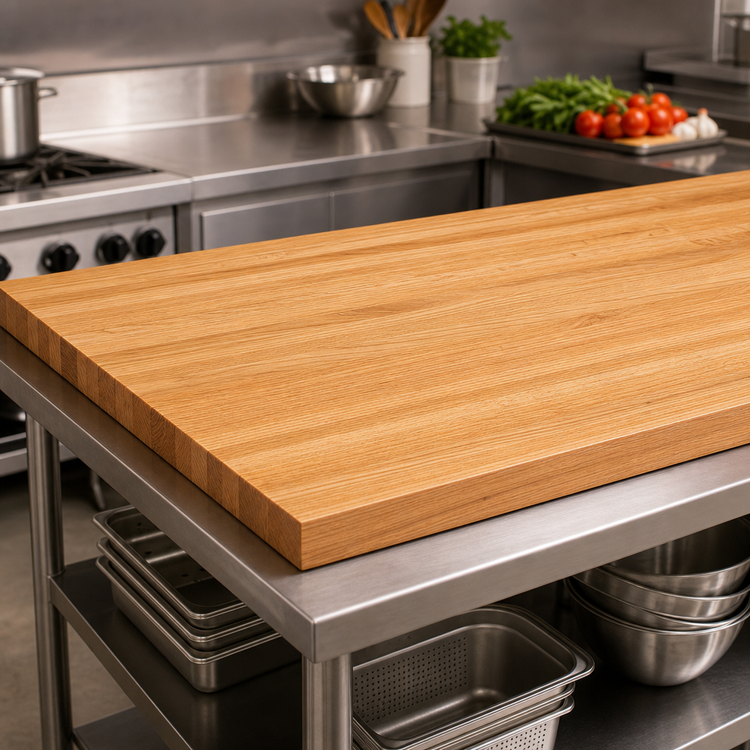 Product image #3 for John Boos Appalachian Red Oak Island Countertop, 144 x 38 x 1-1/2 Inch, Varnique Finish