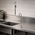 Thumbnail image #3 for T&S Brass Single-Hole Deck-Mount Pantry Faucet Base with Hook Nozzle and 68-Inch Hose