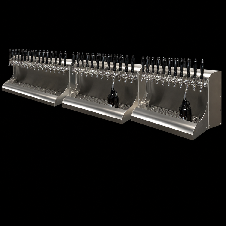 Product image #3 for Perlick 96-Inch Modular Wall-Mount Glycol-Cooled Draft Beer Dispensing Tower, 32 Faucets