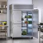 Thumbnail image #3 for True Mfg. - General Foodservice SPEC SERIES STG2RPT-4HS-2G-HC Two-Section Pass-Thru Reach-In Refrigerator, 4 Half Front Doors, 2 Glass Rear Doors