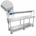 Thumbnail image #4 for John Boos 84-Inch x 24-Inch Stainless Steel Expediting Work Table with Overshelf and Mounted Infrared Food Warmer