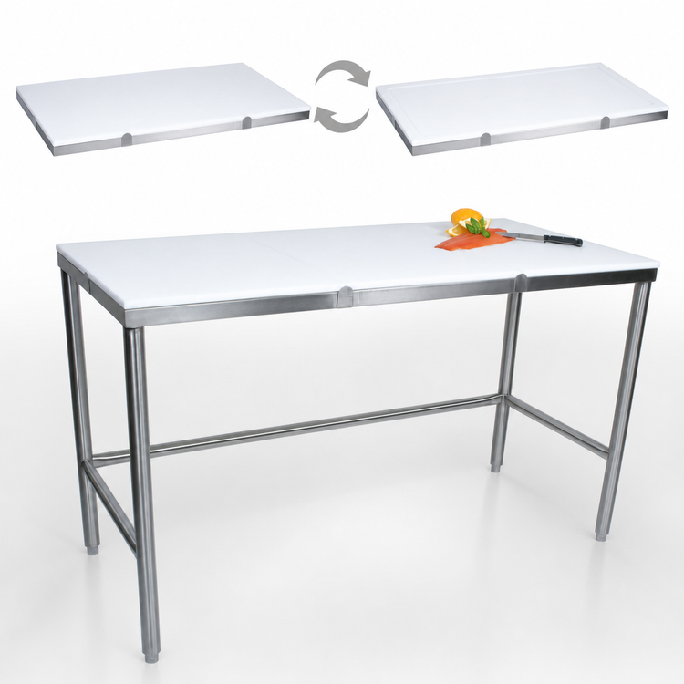 Product image #3 for John Boos 60-Inch x 30-Inch Trimming Table with 3/4-Inch Reversible Poly Top