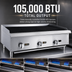 Thumbnail image #4 for General 36-Inch Countertop Natural Gas Char-Rock Charbroiler, 3 Burners, 105,000 BTU