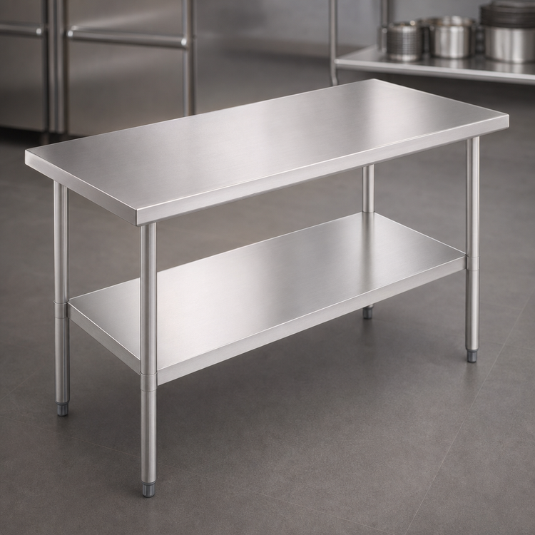 Product image #3 for John Boos Stallion Budget 48-Inch x 18-Inch Stainless Steel Top Work Table with Adjustable Undershelf