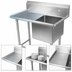 Thumbnail image #3 for John Boos Pro-Bowl 1-Compartment Stainless Steel Sink with Left Drainboard and Legs, 48-3/16 x 25-1/2 x 44-1/16 Inches