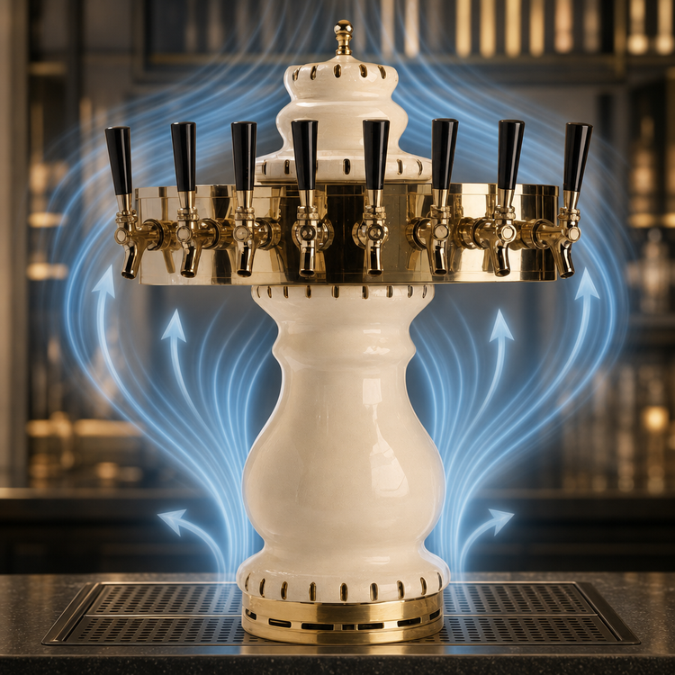 Product image #3 for Micro Matic Braumeister Countertop Air-Cooled Draft Beer Tower with 8 Faucets