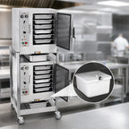 Thumbnail image #3 for AccuTemp Steam'N'Hold S62401D060 DBL Two-Compartment Connectionless Vacuum Steamer with Stand and Casters, 12 Full-Size Pan Capacity