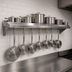 Thumbnail image #3 for John Boos Stallion 144-Inch Wall-Mount Stainless Steel Pot Rack Shelf with 12 Hooks, 16-Inch Deep