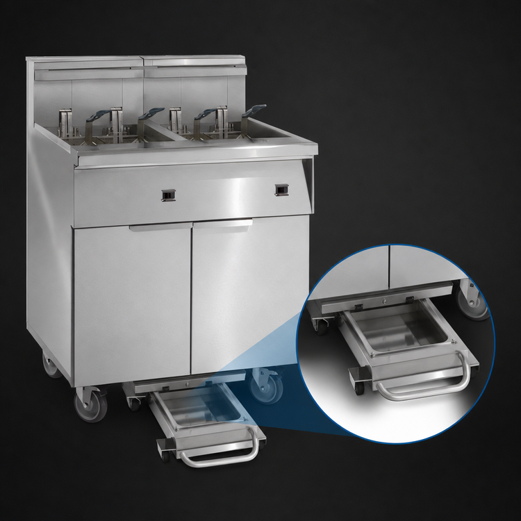 Product image #3 for Imperial Electric Floor-Model 6-Battery 75 lb. Fryer with Built-In Space Saver Filter System and Computer Controls