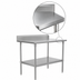 Thumbnail image #3 for John Boos Stallion 72 in. W x 36 in. D 16-Gauge 300-Series Stainless Steel Top Work Table with 5 in. Backsplash and Adjustable Undershelf