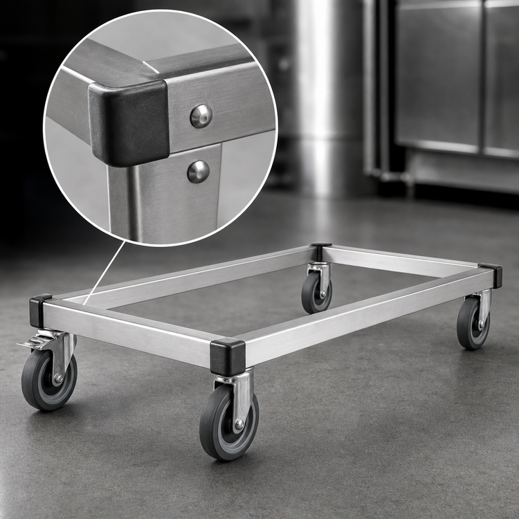 Product image #3 for Metro Made-to-Order 48 Inch x 24 Inch Stainless Steel Truck Dolly Frame with Corner Bumpers