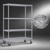 Thumbnail image #3 for Eagle Group 4-Tier Chrome Wire Shelf Dolly Truck, 48 x 24 Inches