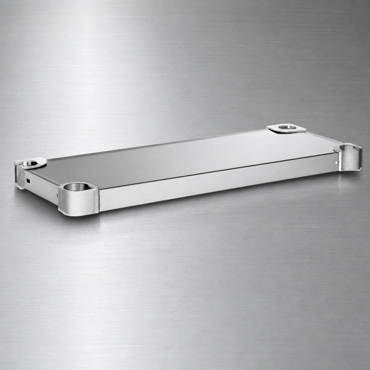 Product image #4 for Eagle Group Quik-Set Solid Stainless Steel Shelf, 48 x 18 Inches, Flat with Marine Edge, 1,000 lb Capacity