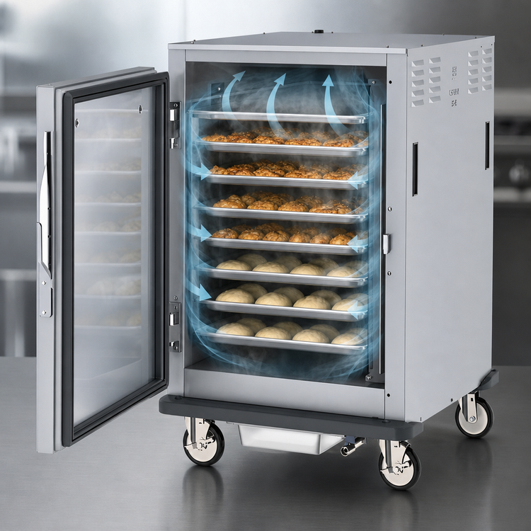 Product image #3 for Metro C5 9 Series 1/2 Height Pass-Thru Controlled Humidity Heated Holding and Proofing Cabinet, 8-Pan, Solid and Glass Doors, Lip Load Slides