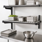Thumbnail image #4 for Cambro Camshelving® Elevation EWSSKA2148V1580 21 x 48-Inch Wall-Mounted Vented Add-On Shelf Kit, Brushed Graphite