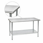 Thumbnail image #3 for Eagle Group BlendPort® BPT-3084B 430 Stainless Steel Work Table, 84"W x 30"D, Galvanized Undershelf, Flat Top