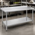 Thumbnail image #3 for Eagle Group Budget Series 60 Inch x 24 Inch 430 Stainless Steel Work Table with Rear Upturn and Adjustable Undershelf