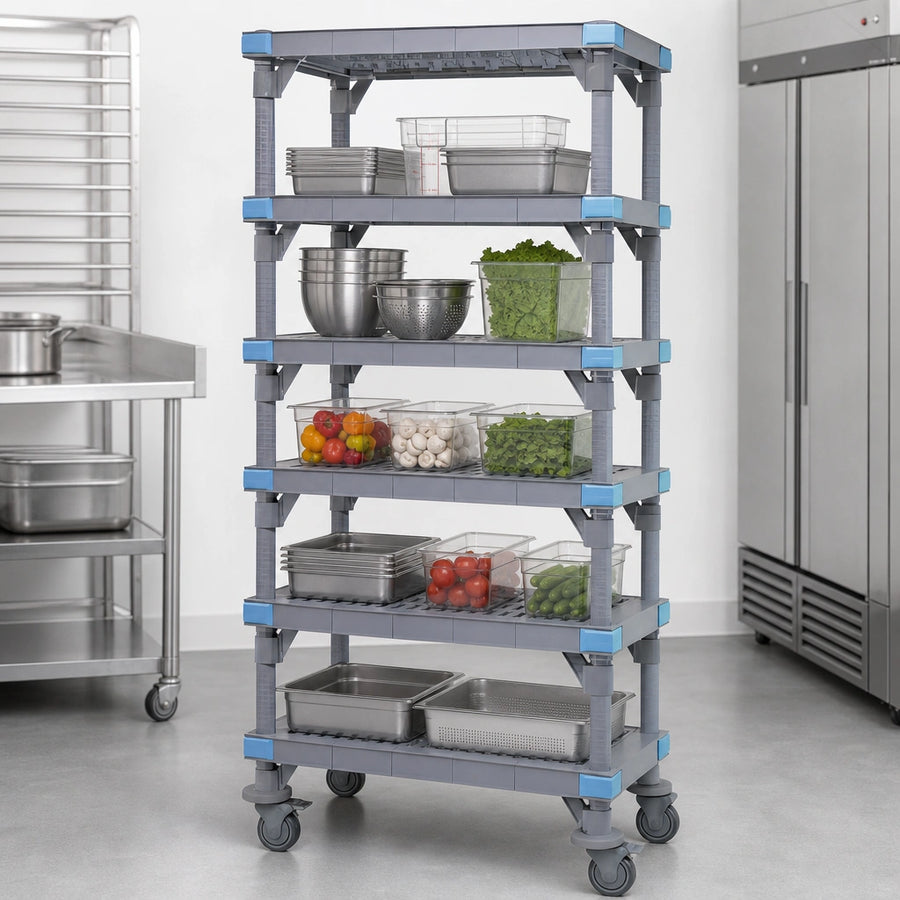 Five Open Grid Shelves