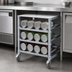 Thumbnail image #3 for Winco Heavy-Duty 3-Tier Mobile Under-Counter Aluminum Can Storage Rack for #5 and #10 Cans
