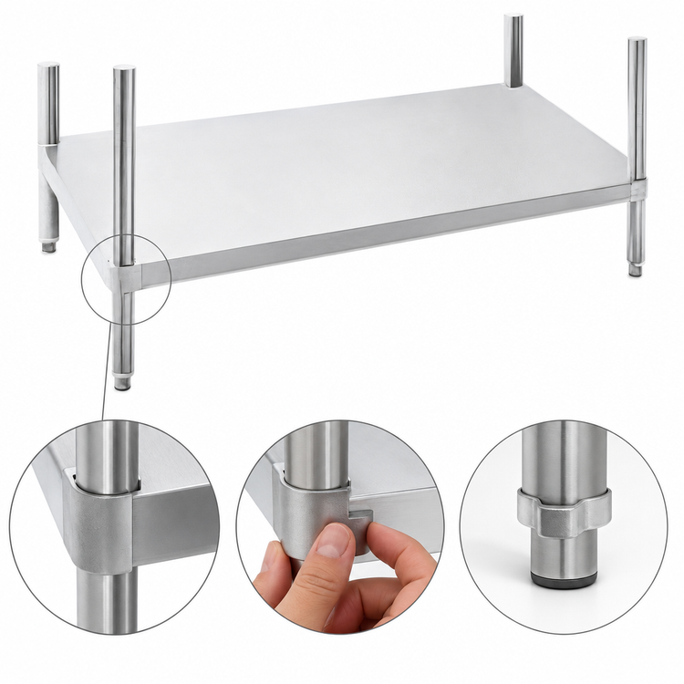 Product image #3 for Advance Tabco 114-Inch x 24-Inch Stainless Steel Adjustable Dishtable Undershelf