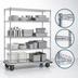 Thumbnail image #3 for EAGLEbrite 4-Tier Wire Shelving Dolly Truck, 36 x 21 Inches, Zinc Finish