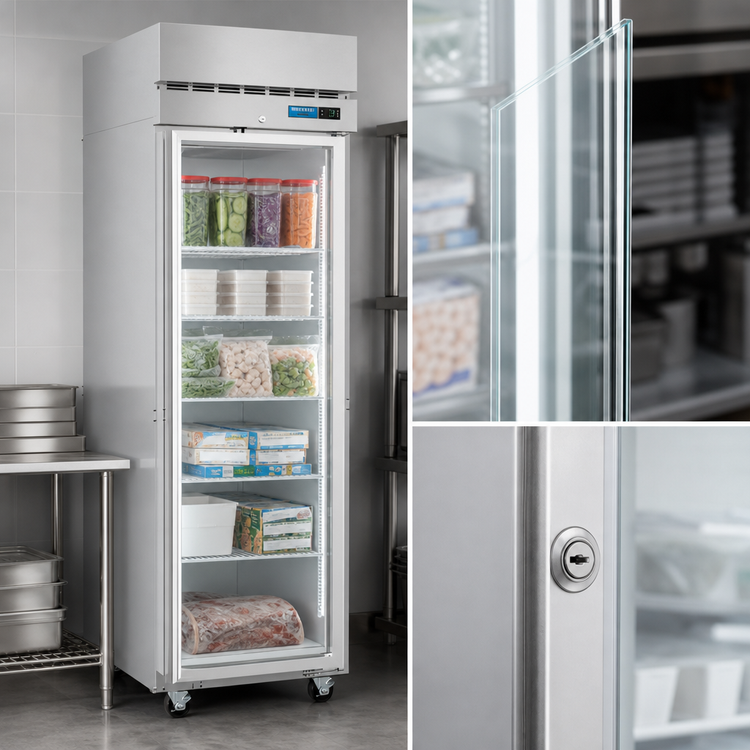 Product image #3 for Hoshizaki Steelheart F1A-FG One-Section Reach-In Freezer with Full Glass Door, 23.1 Cu. Ft., Stainless Steel